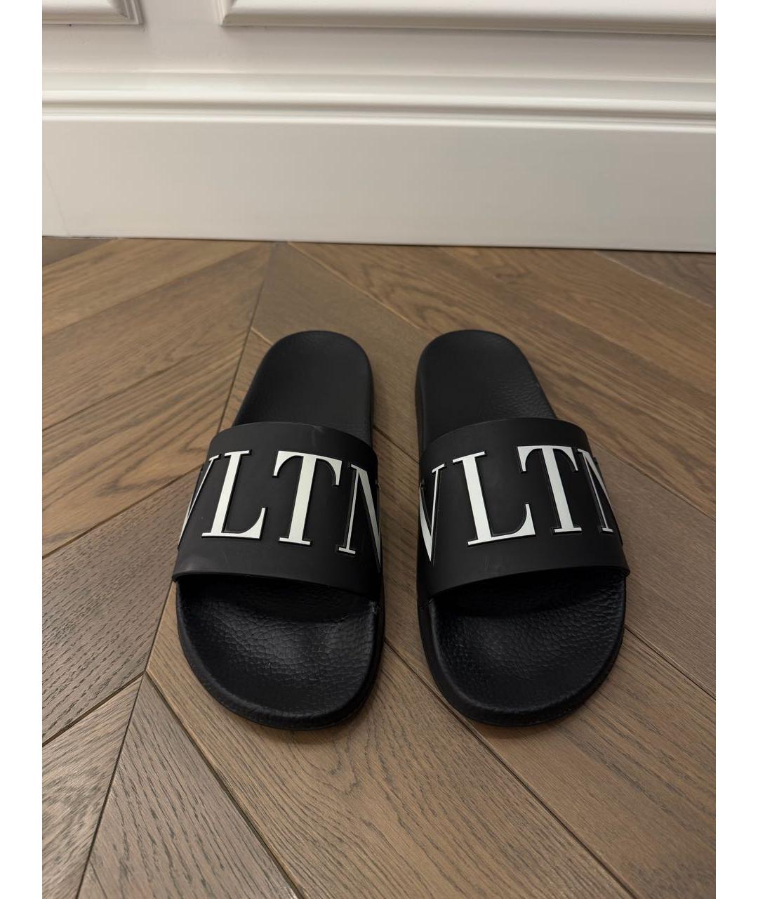 VALENTINO Черные резиновые шлепанцы, фото 2