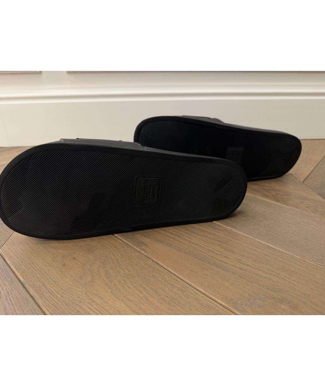 VALENTINO Черные резиновые шлепанцы, фото 4