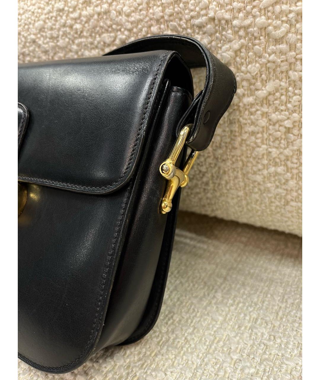 CELINE Черная кожаная сумка через плечо, фото 6