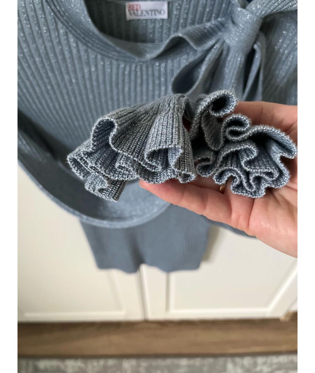 RED VALENTINO Голубой хлопковый джемпер / свитер, фото 6