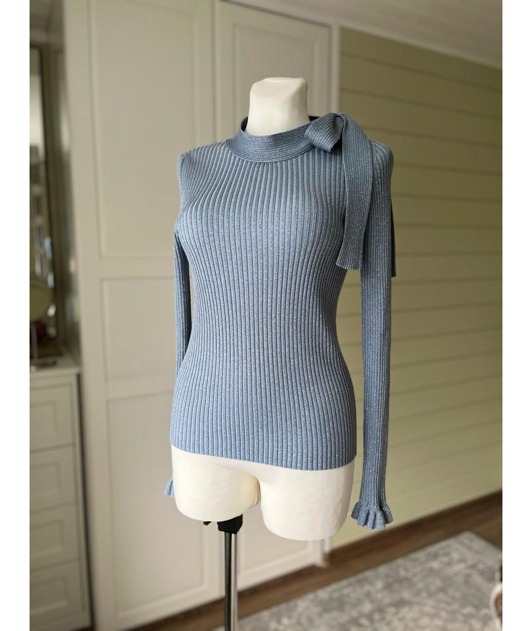 RED VALENTINO Голубой хлопковый джемпер / свитер, фото 9