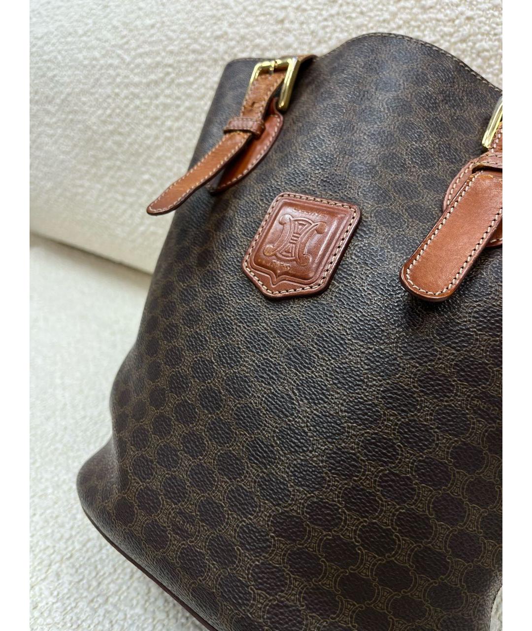 CELINE Коричневая сумка с короткими ручками, фото 6