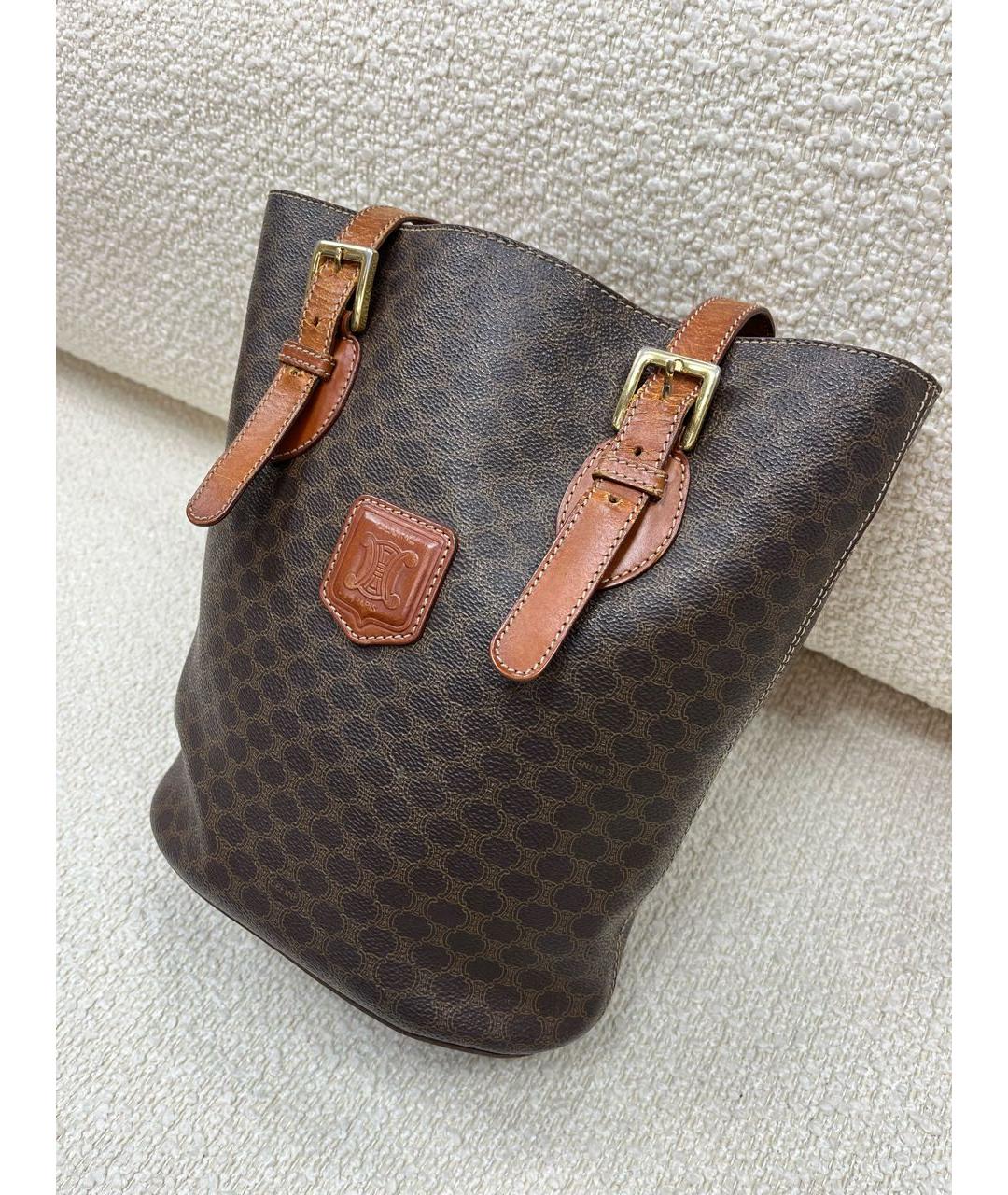 CELINE Коричневая сумка с короткими ручками, фото 2