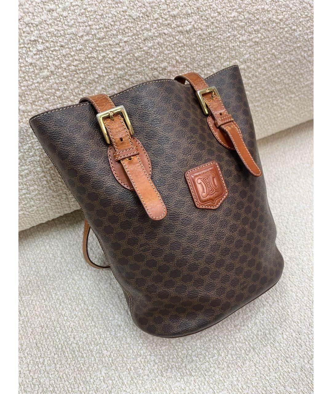 CELINE Коричневая сумка с короткими ручками, фото 5