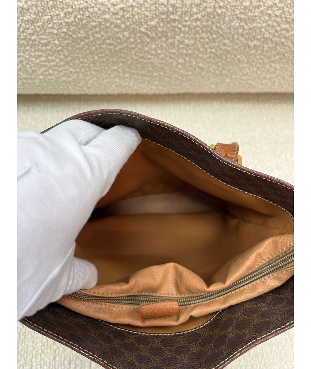 CELINE Коричневая сумка с короткими ручками, фото 4