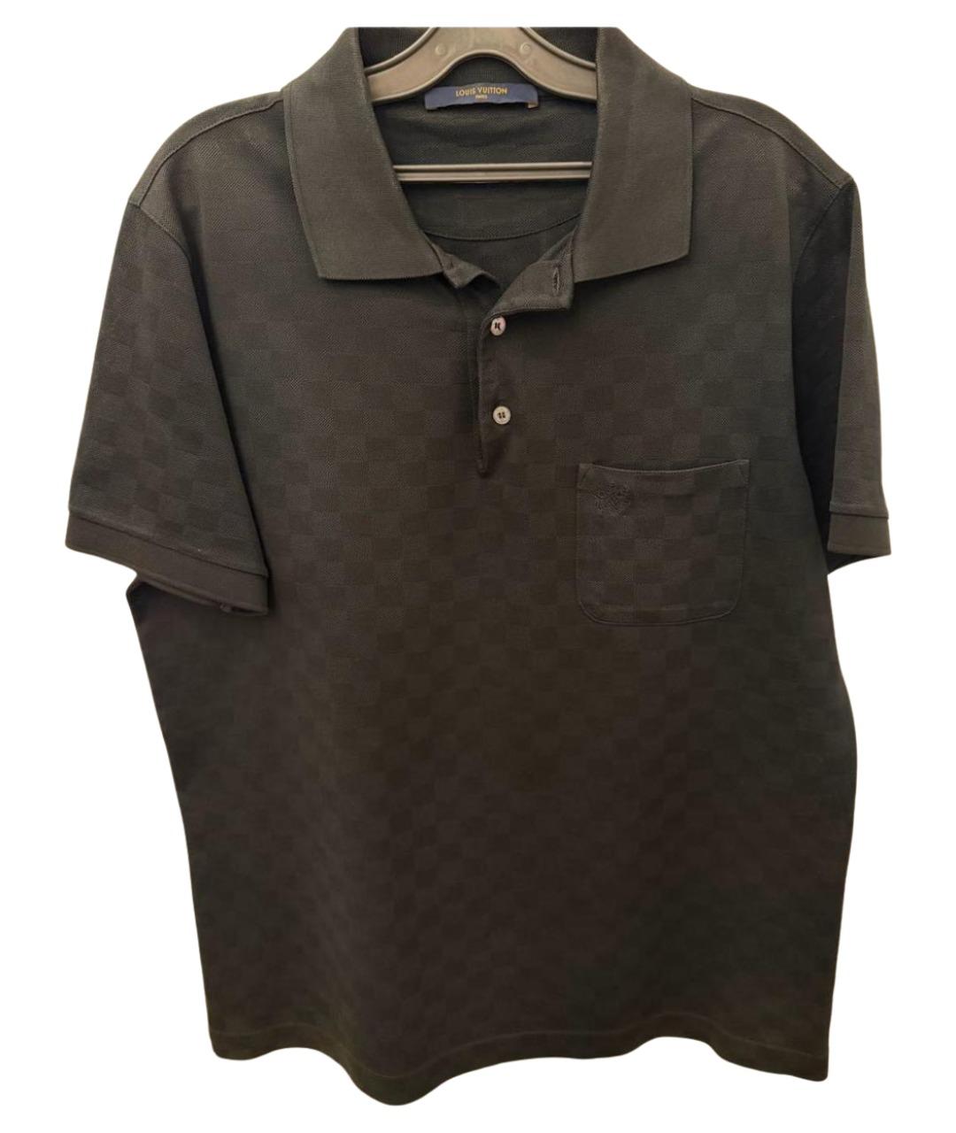 LOUIS VUITTON Черное хлопко-полиэстеровое поло с коротким рукавом, фото 1