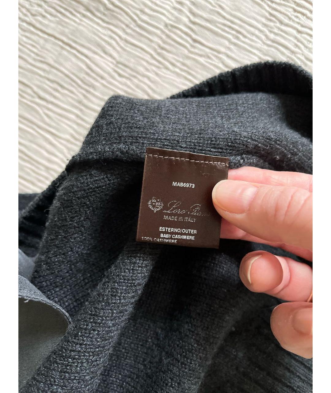 LORO PIANA Антрацитовый кашемировый джемпер / свитер, фото 7
