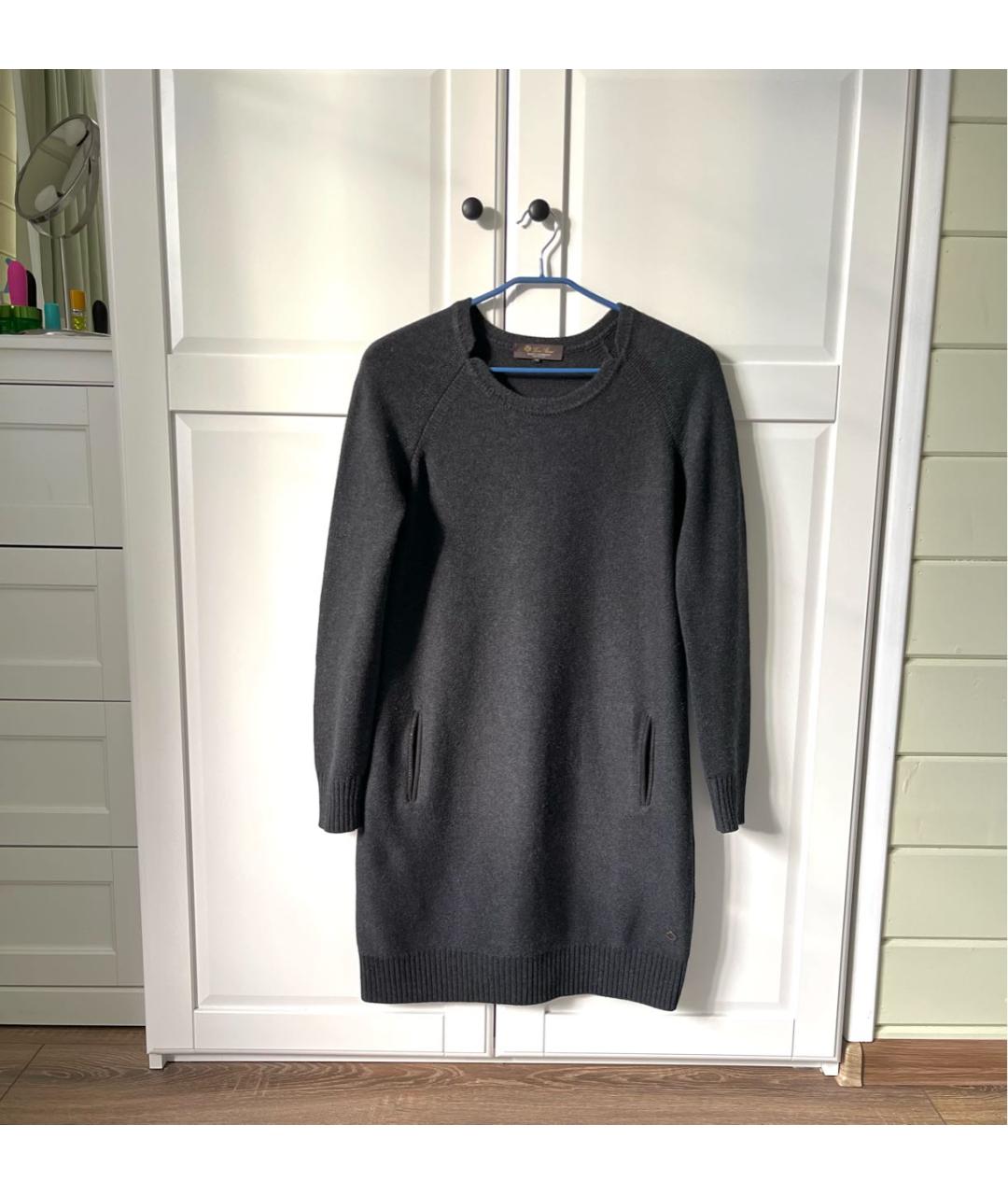 LORO PIANA Антрацитовый кашемировый джемпер / свитер, фото 9