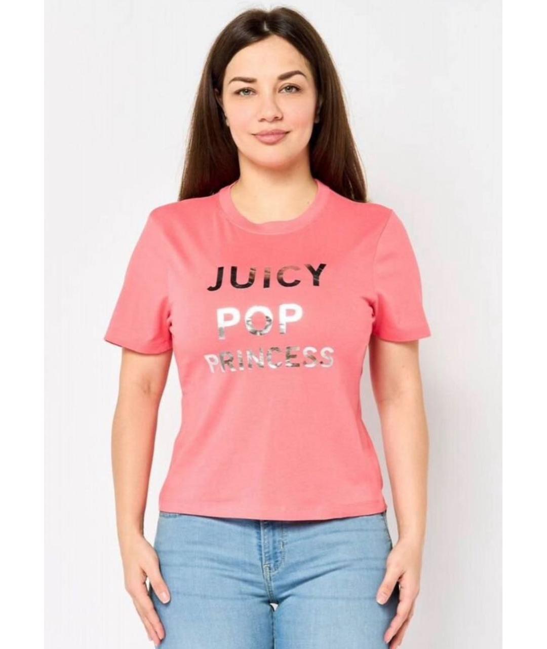 JUICY COUTURE Розовая хлопковая футболка, фото 5