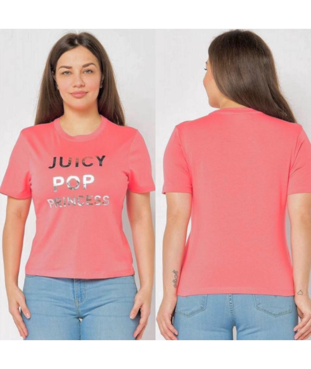 JUICY COUTURE Розовая хлопковая футболка, фото 7
