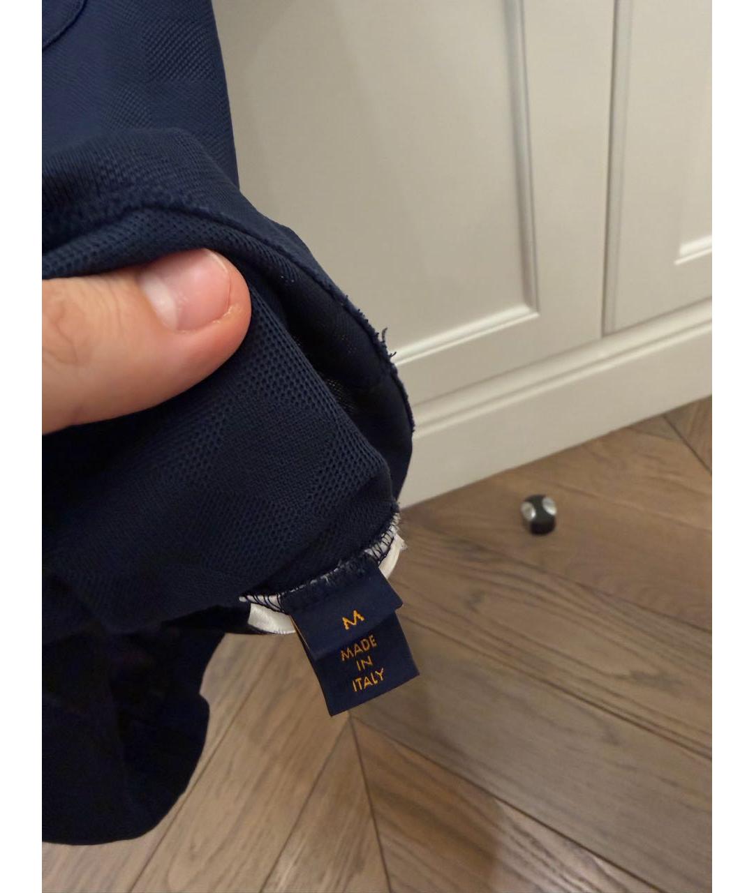 LOUIS VUITTON Темно-синее хлопко-полиэстеровое поло с коротким рукавом, фото 5