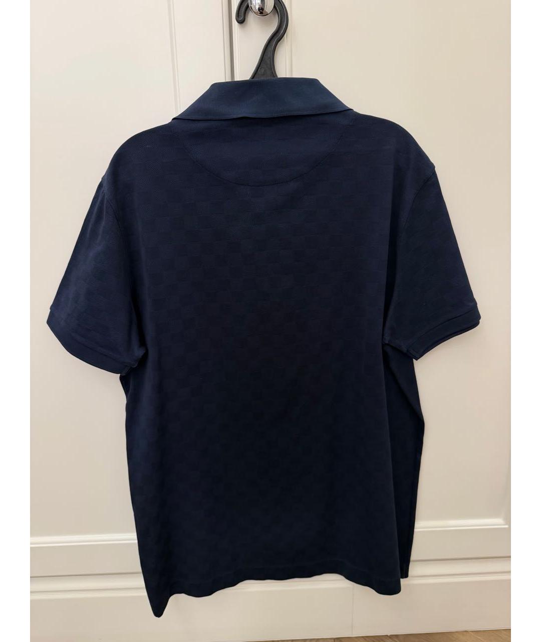 LOUIS VUITTON Темно-синее хлопко-полиэстеровое поло с коротким рукавом, фото 2