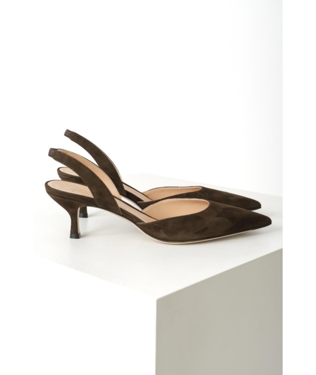 KITON Коричневые замшевые туфли, фото 3