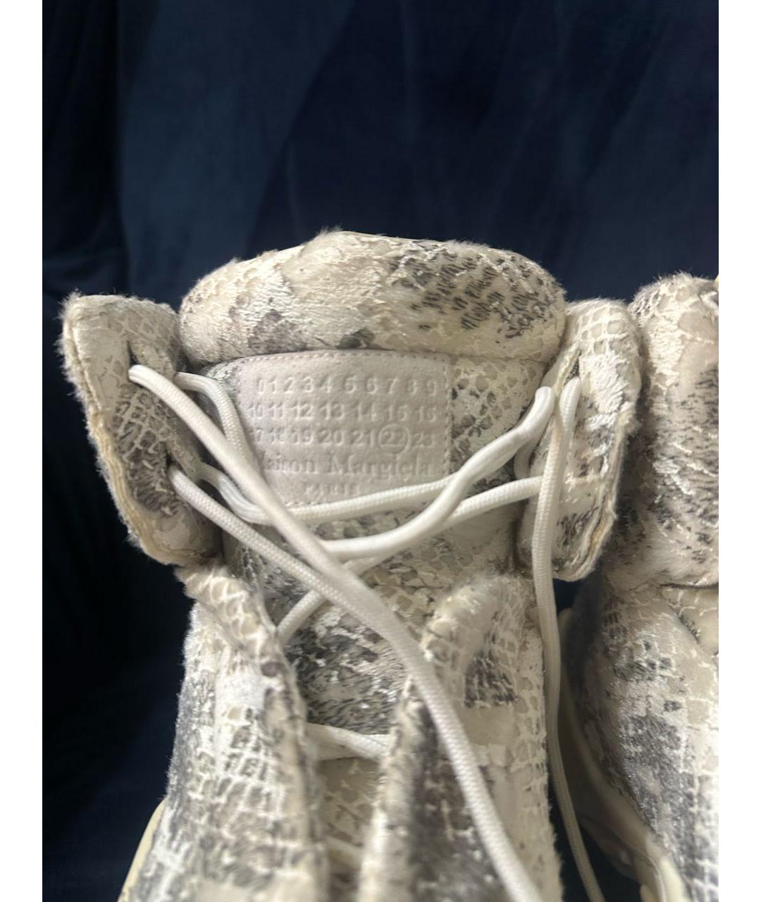 MAISON MARGIELA Бежевые высокие кроссовки / кеды, фото 5