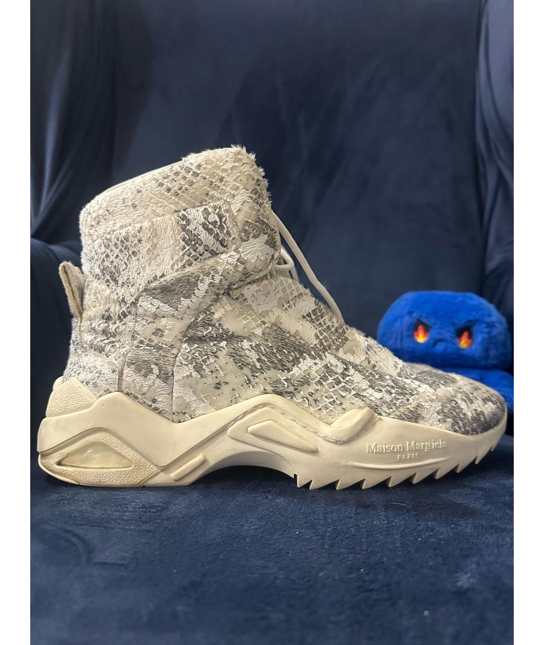 MAISON MARGIELA Бежевые высокие кроссовки / кеды, фото 9