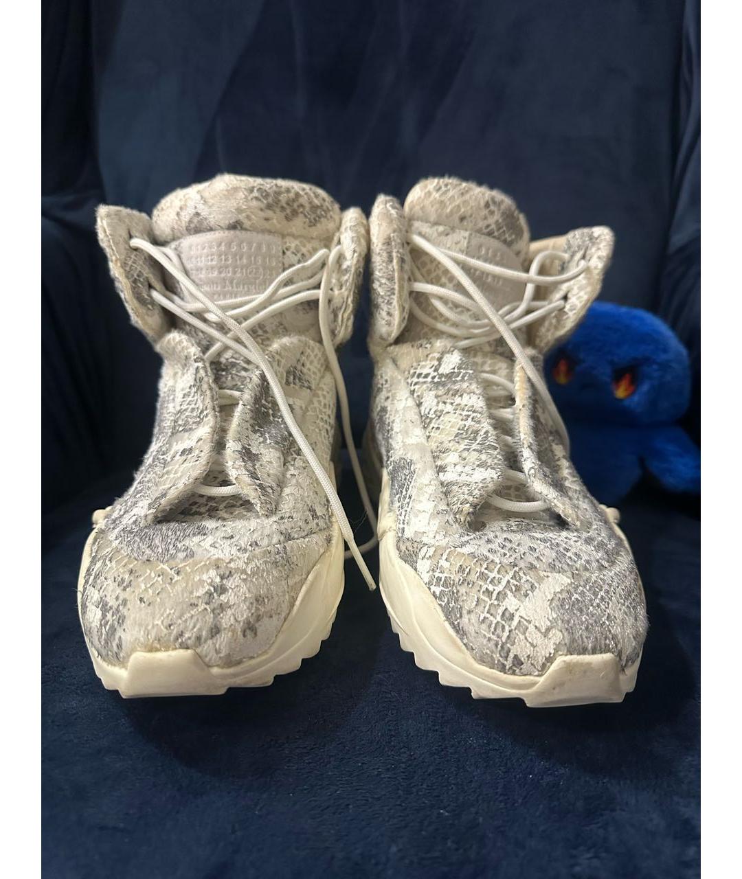 MAISON MARGIELA Бежевые высокие кроссовки / кеды, фото 4
