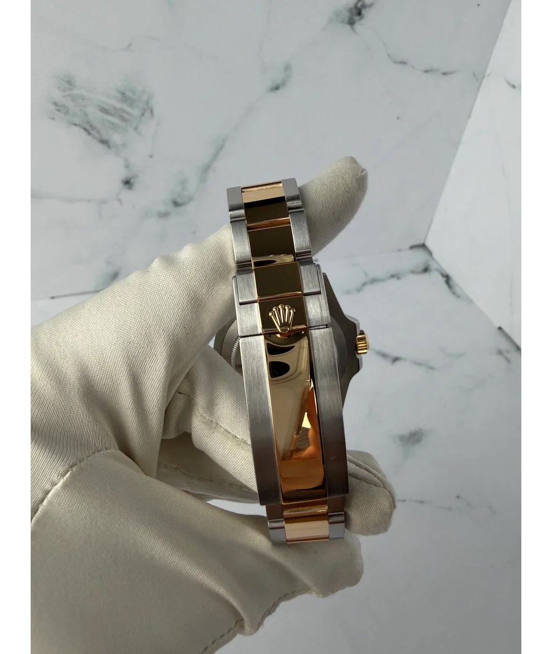 ROLEX Черные часы из желтого золота, фото 6