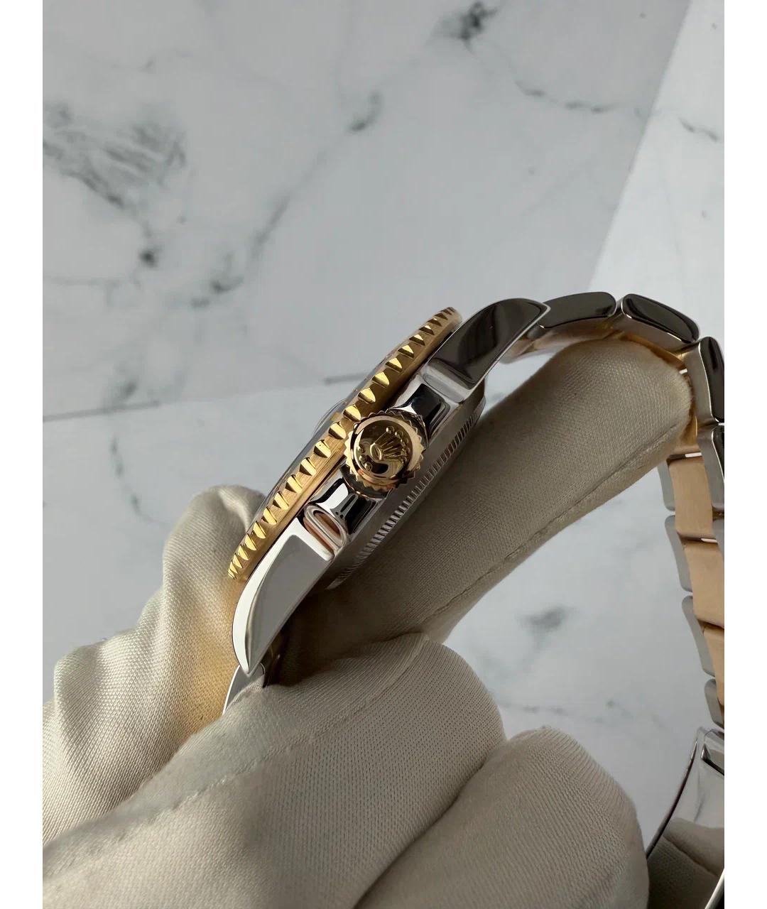 ROLEX Черные часы из желтого золота, фото 3