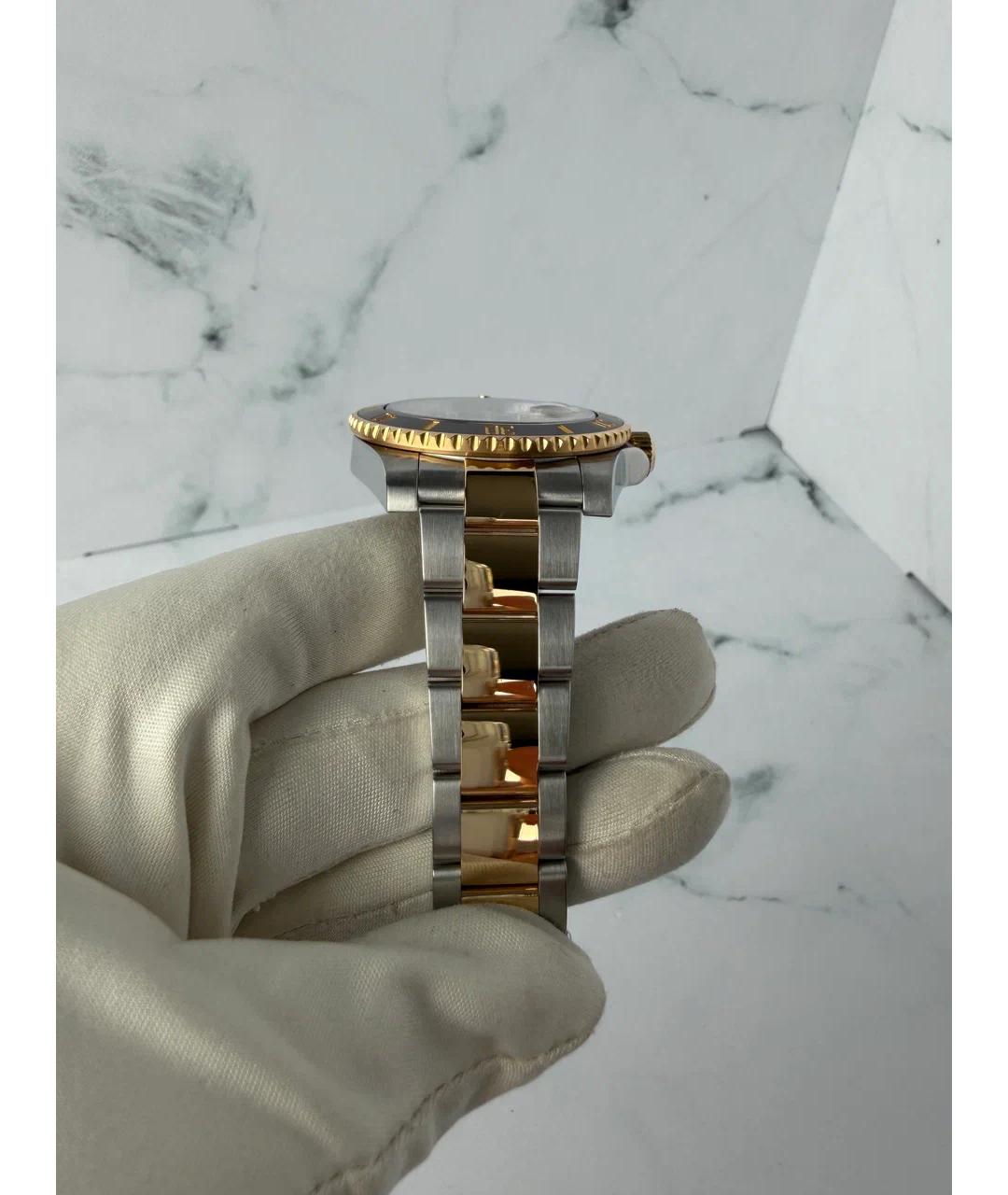 ROLEX Черные часы из желтого золота, фото 5