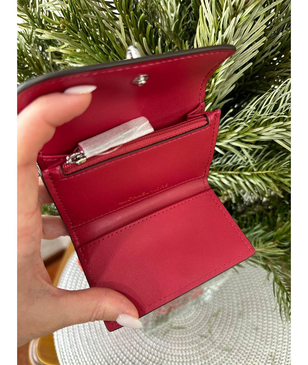 MICHAEL KORS Красный кожаный кардхолдер, фото 5