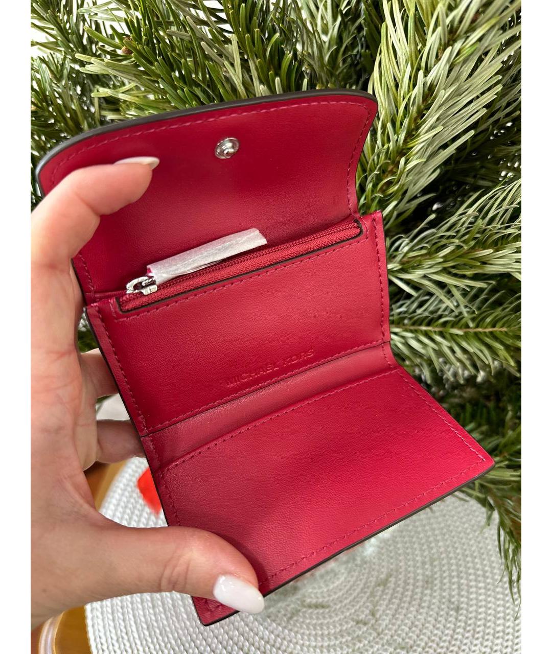 MICHAEL KORS Красный кожаный кардхолдер, фото 4