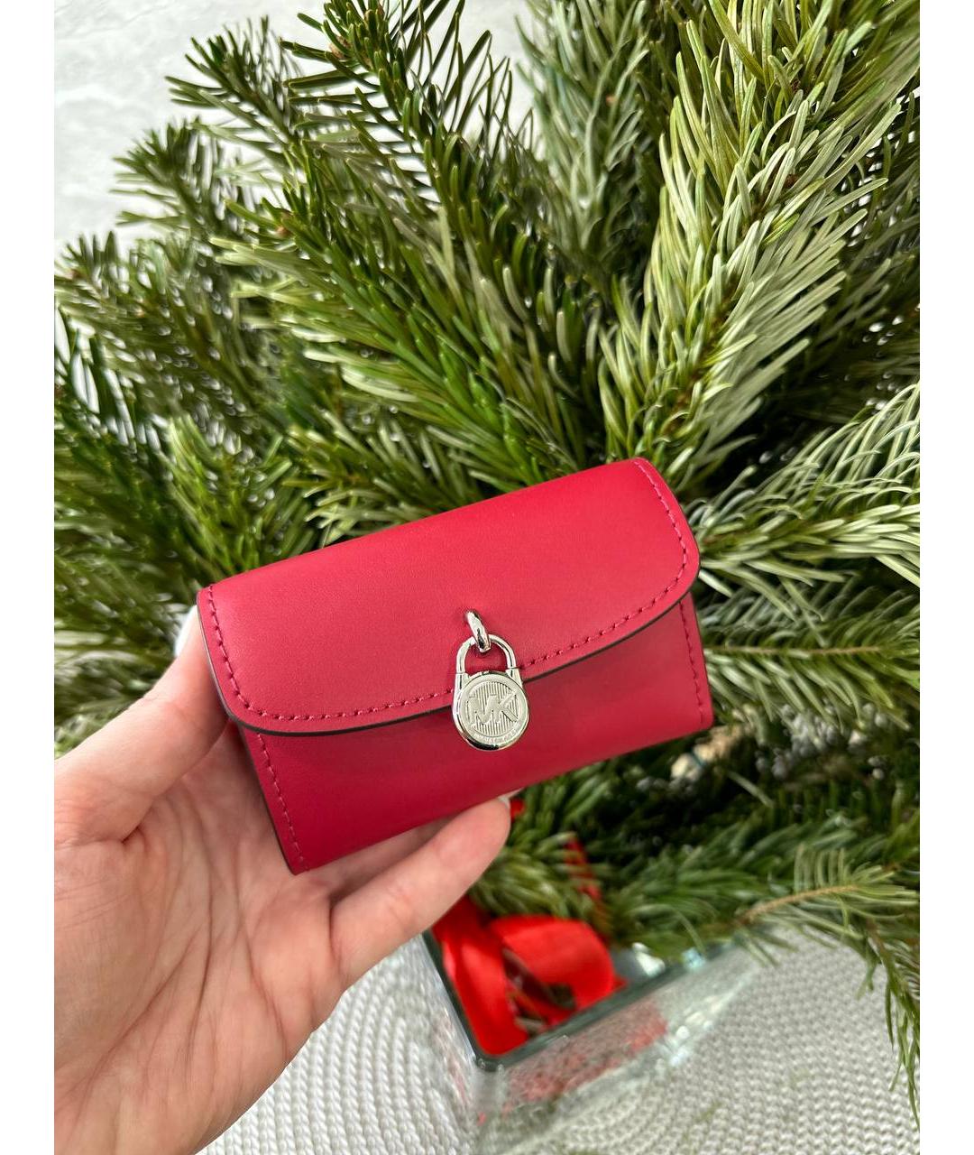 MICHAEL KORS Красный кожаный кардхолдер, фото 3