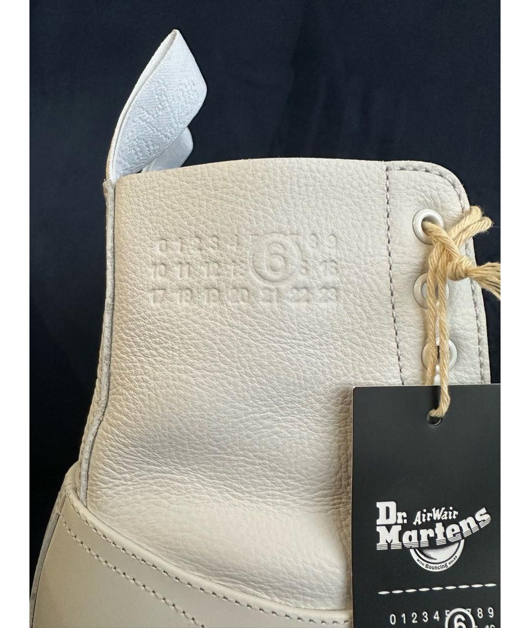 MM6 MAISON MARGIELA Белые кожаные высокие кроссовки / кеды, фото 2