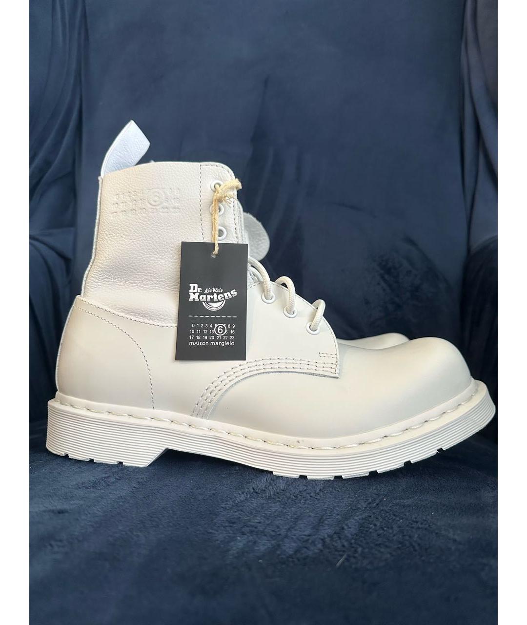 MM6 MAISON MARGIELA Белые кожаные высокие кроссовки / кеды, фото 9