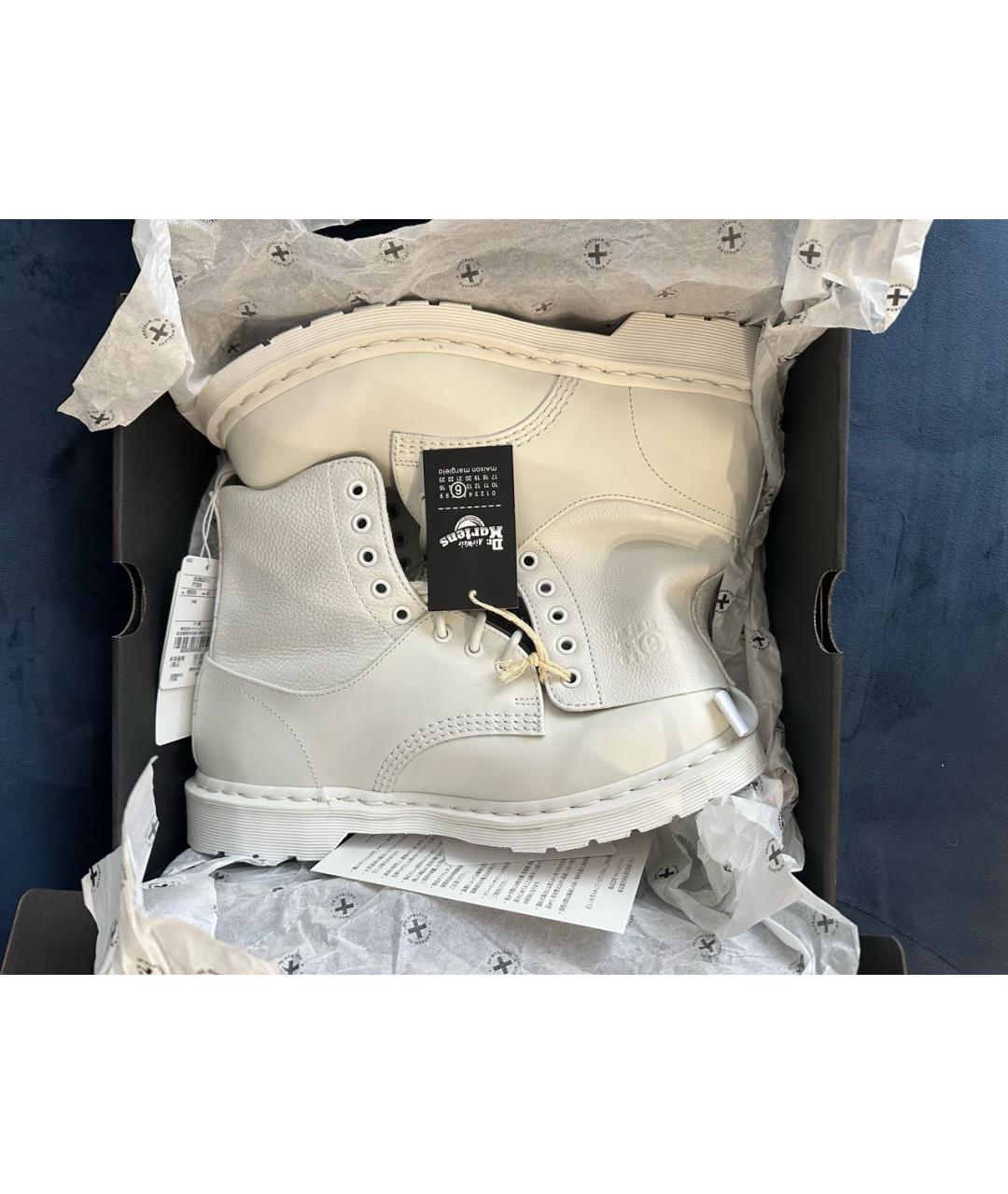 MM6 MAISON MARGIELA Белые кожаные высокие кроссовки / кеды, фото 6