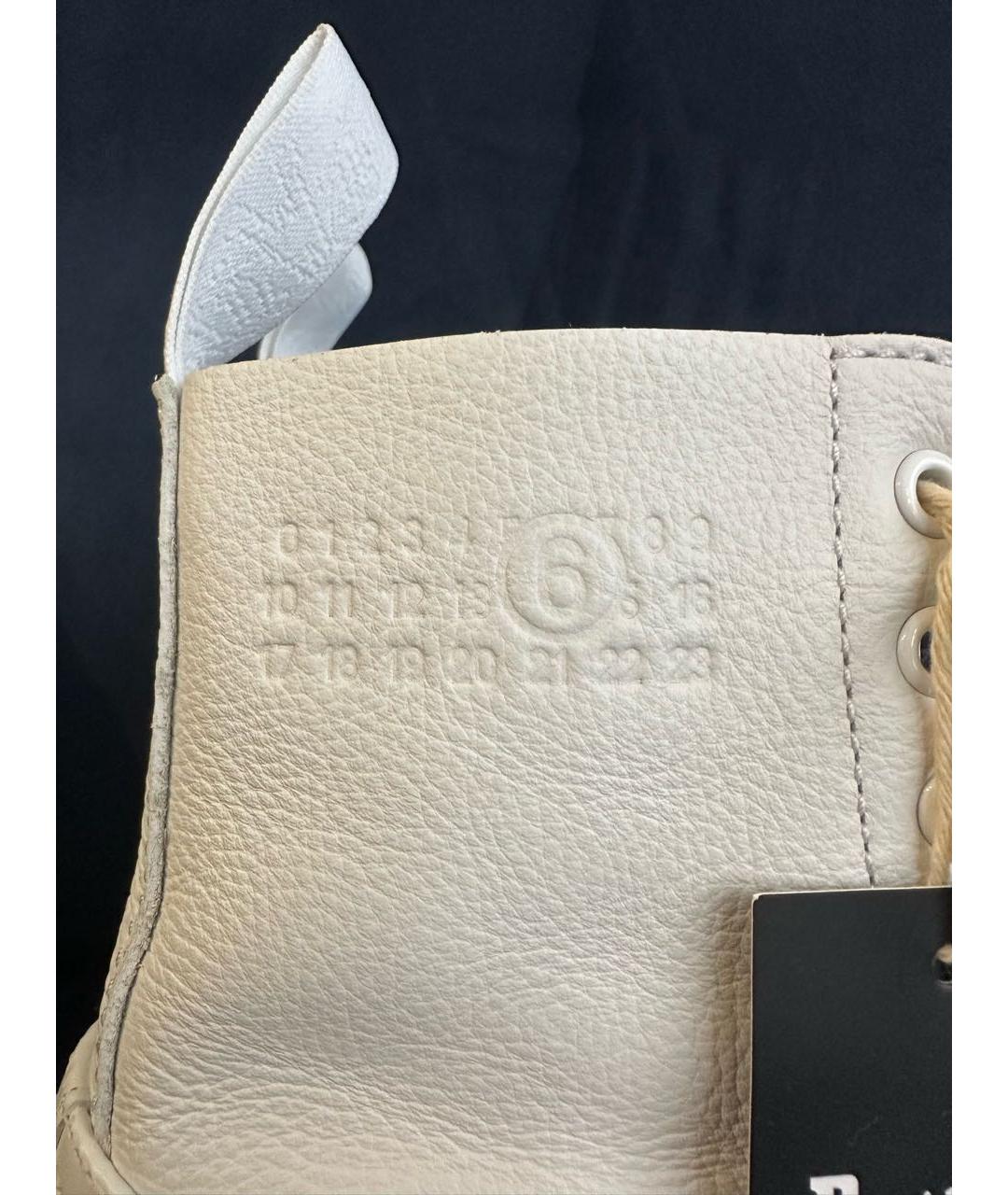 MM6 MAISON MARGIELA Белые кожаные высокие кроссовки / кеды, фото 3