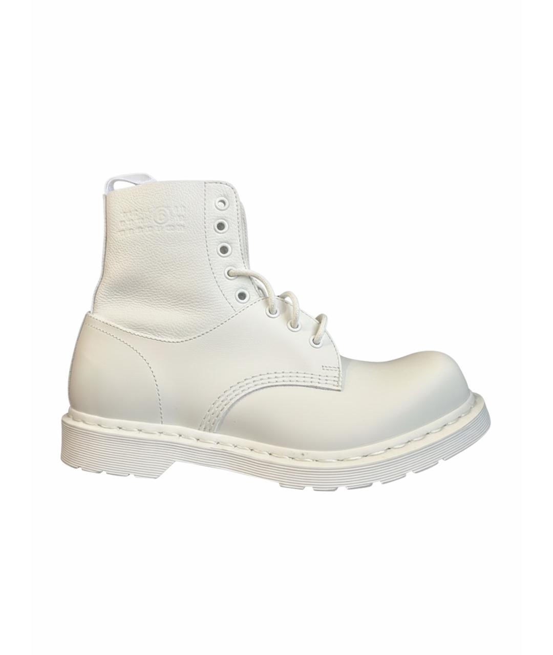 MM6 MAISON MARGIELA Белые кожаные высокие кроссовки / кеды, фото 1