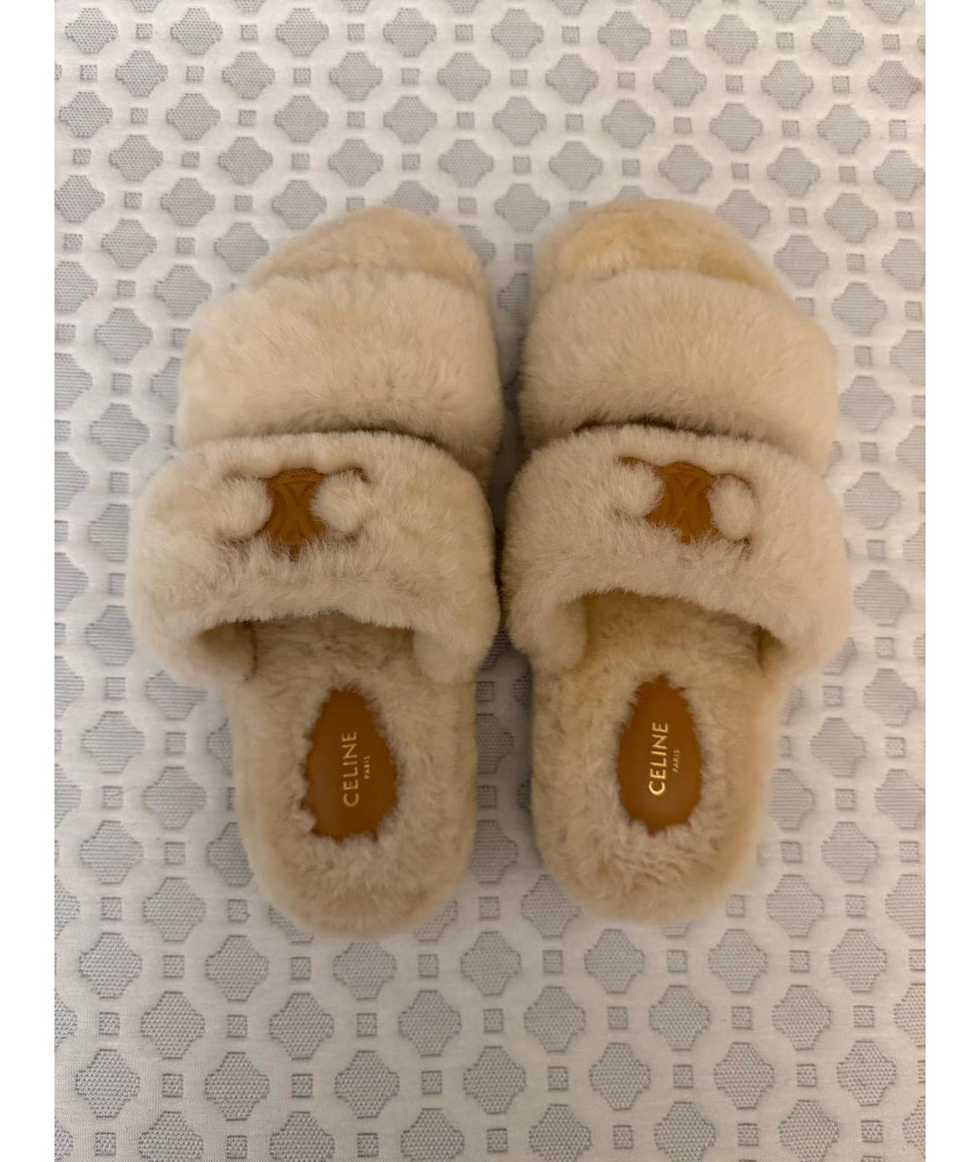 CELINE Бежевые шлепанцы, фото 3