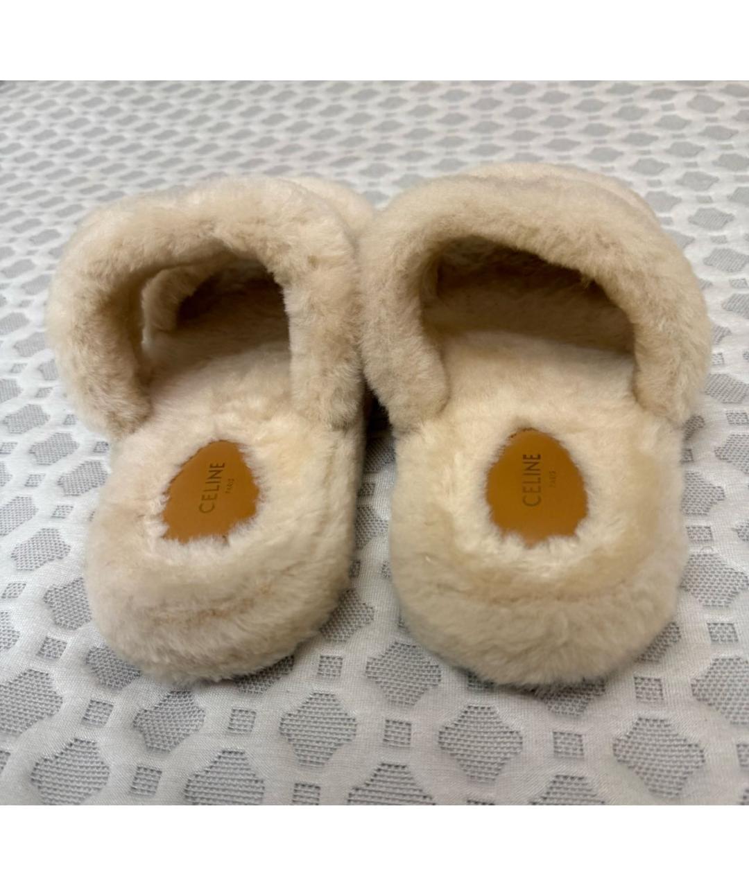 CELINE Бежевые шлепанцы, фото 4