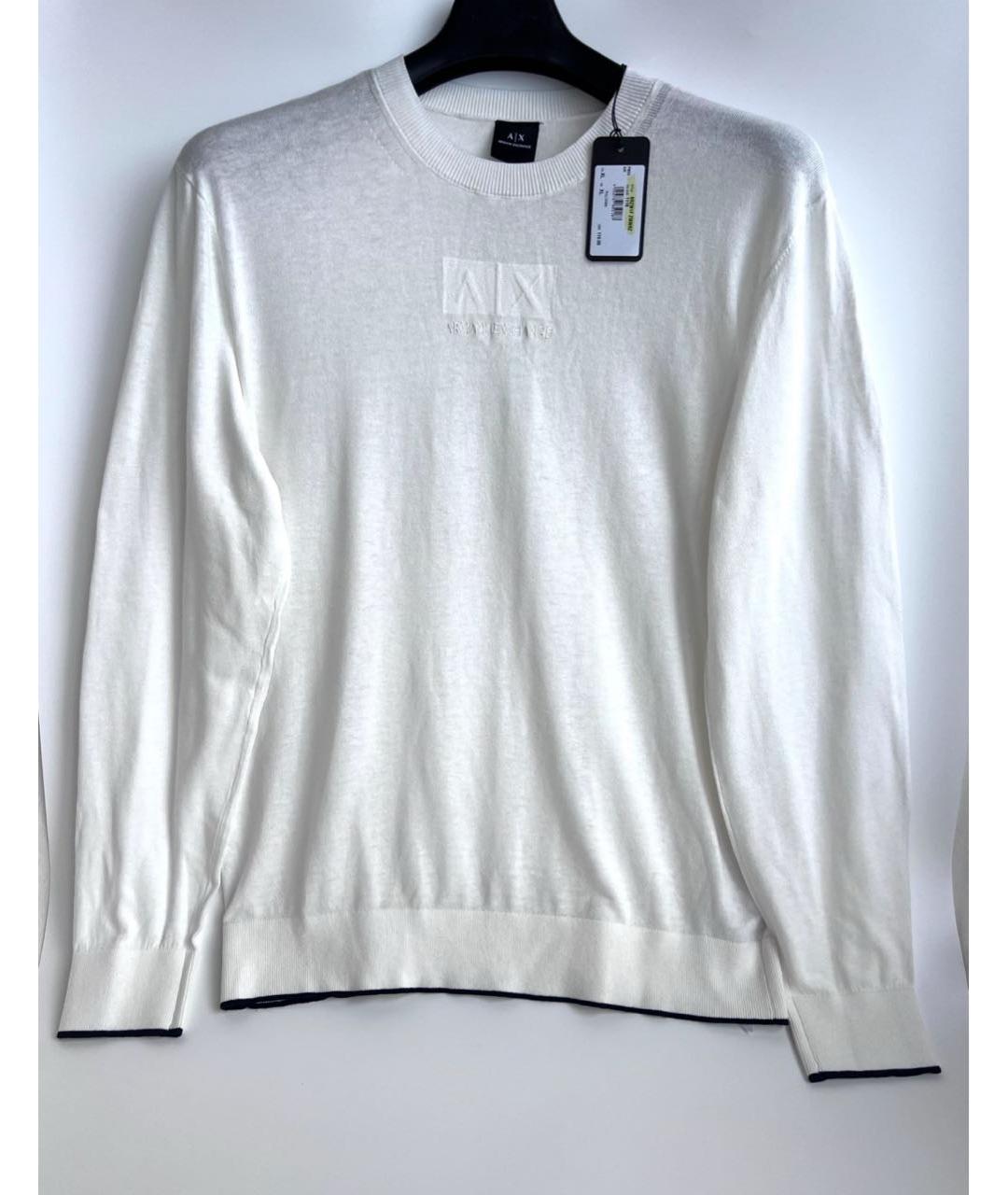 ARMANI EXCHANGE Белый хлопковый джемпер / свитер, фото 2