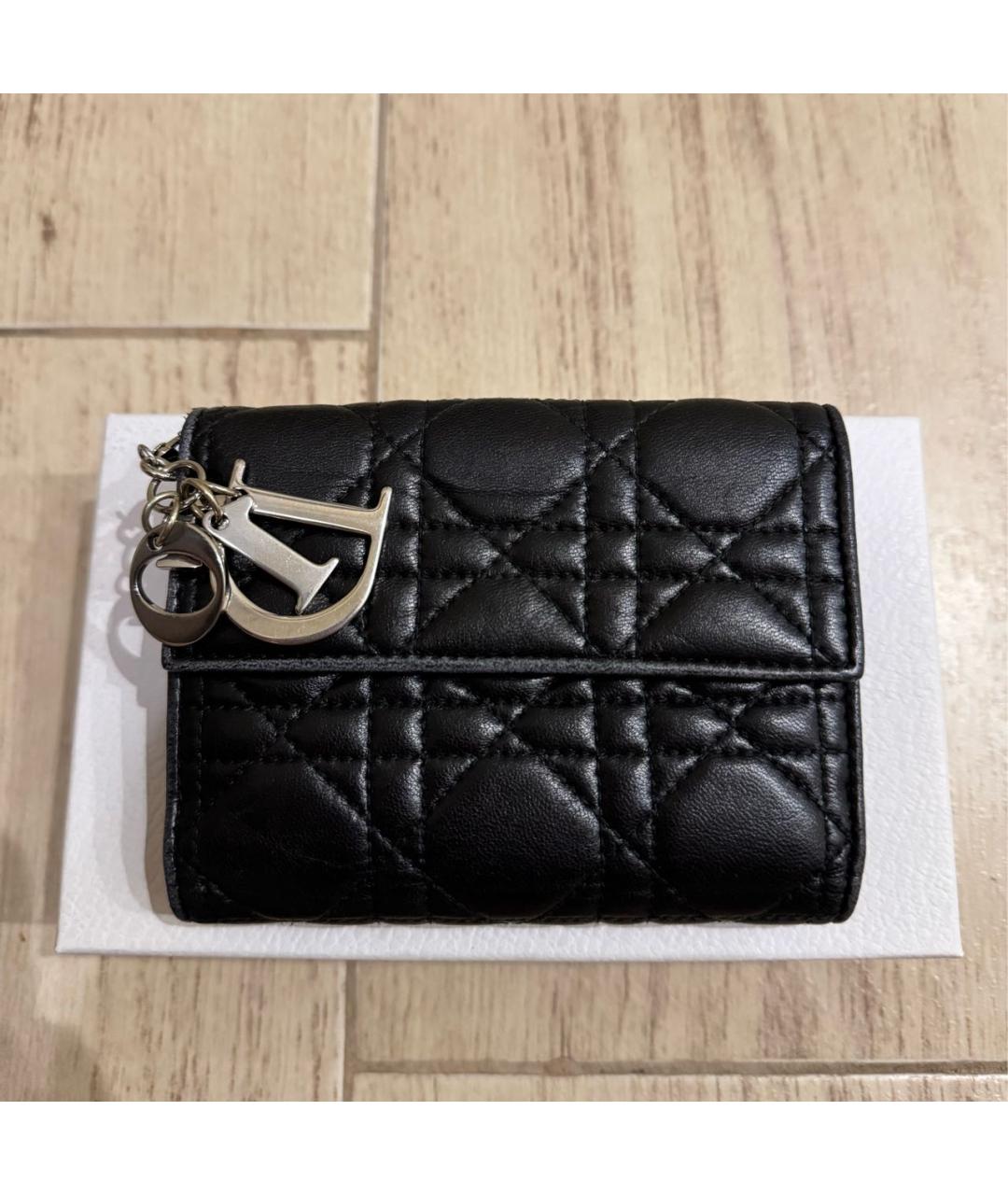 CHRISTIAN DIOR Черный кожаный кошелек, фото 9