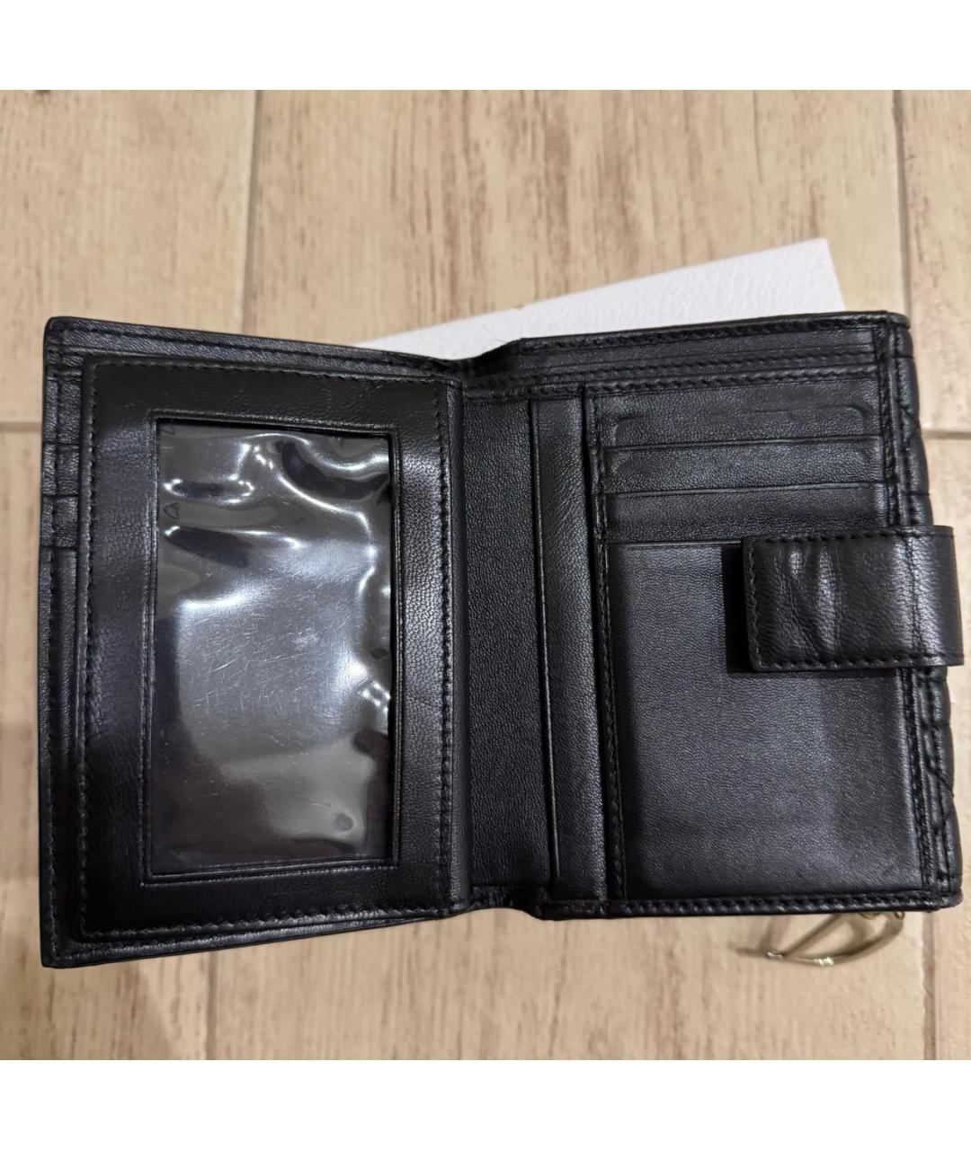 CHRISTIAN DIOR Черный кожаный кошелек, фото 6