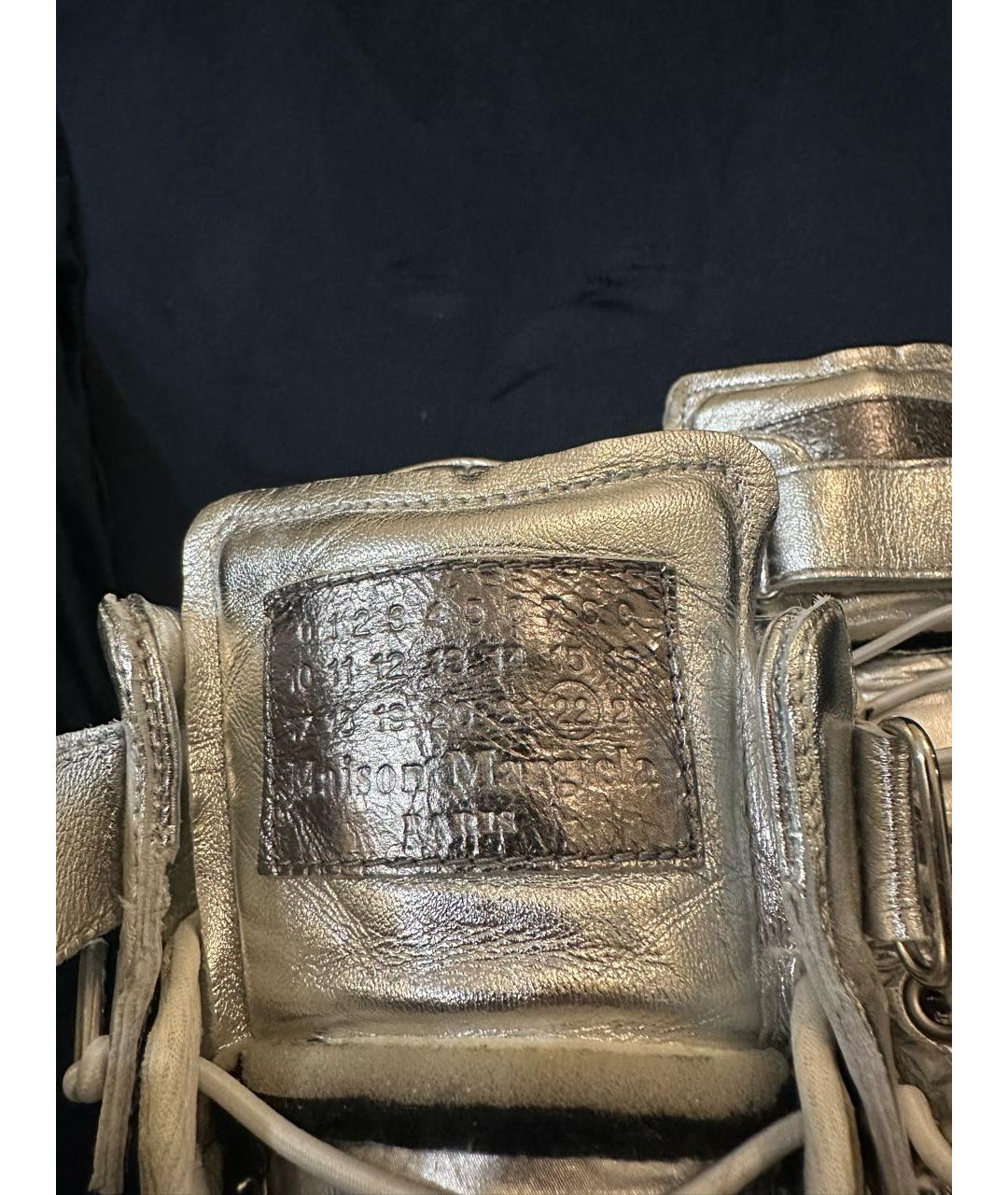 MAISON MARGIELA Серебряные кожаные кеды, фото 4