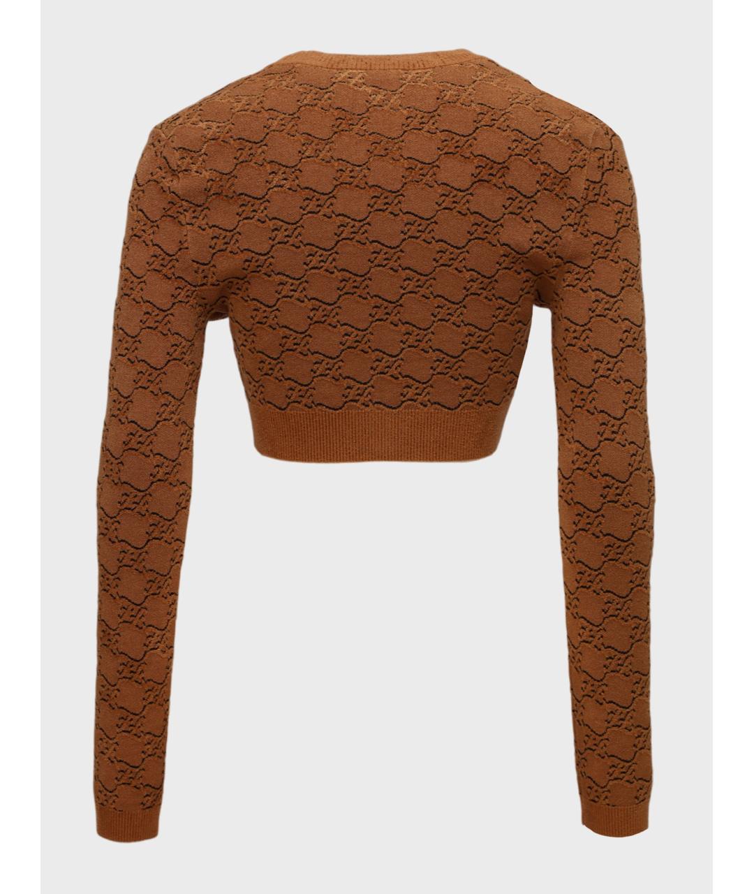 FENDI Коричневый вискозный кардиган, фото 2