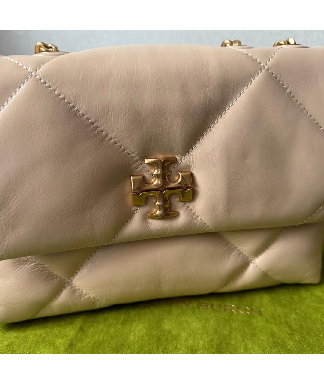 TORY BURCH Бежевая кожаная сумка через плечо, фото 6