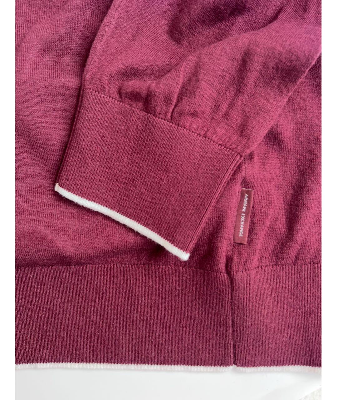 ARMANI EXCHANGE Бордовый хлопковый джемпер / свитер, фото 5