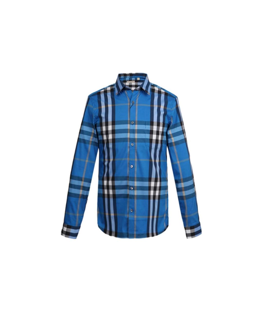BURBERRY Синяя хлопковая кэжуал рубашка, фото 1