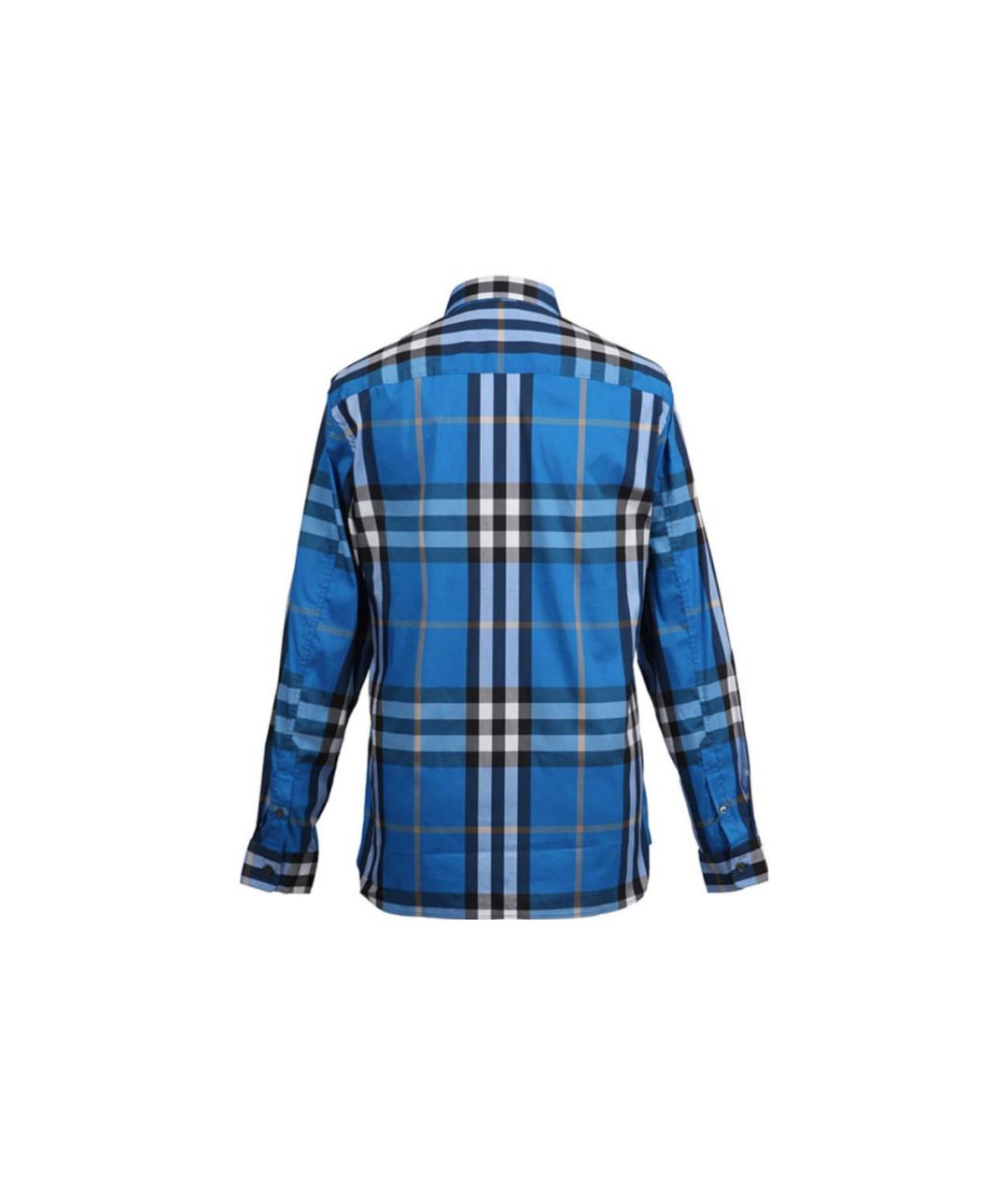 BURBERRY Синяя хлопковая кэжуал рубашка, фото 2