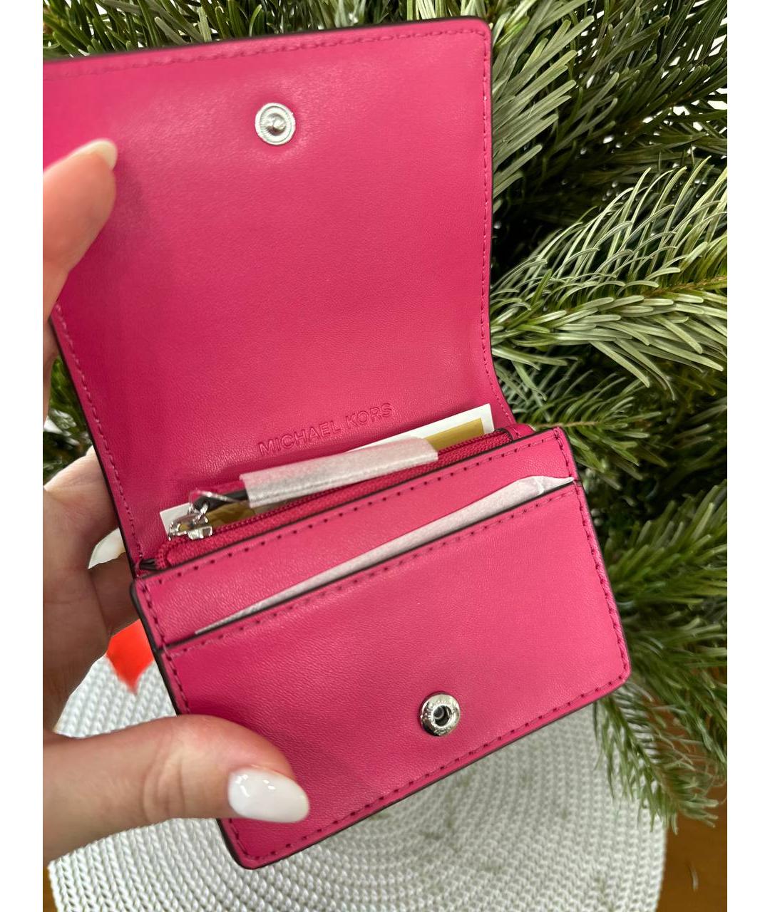 MICHAEL KORS Фуксия кожаный кошелек, фото 5