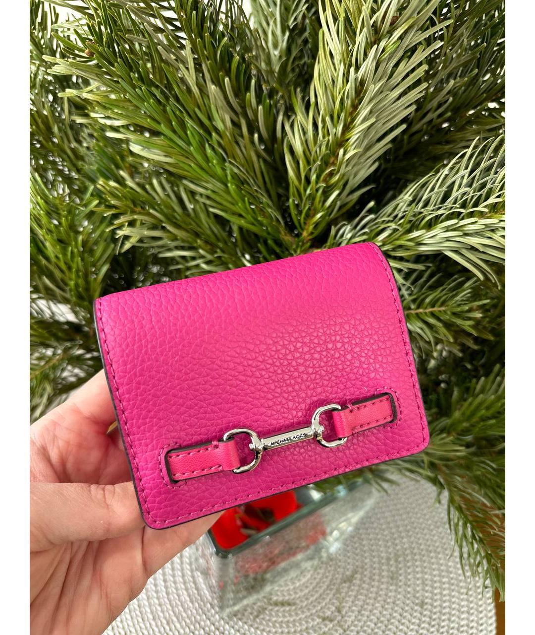 MICHAEL KORS Фуксия кожаный кошелек, фото 4
