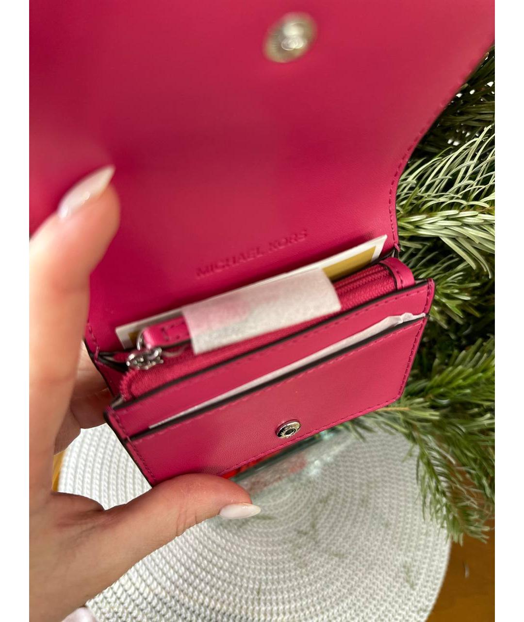 MICHAEL KORS Фуксия кожаный кошелек, фото 6