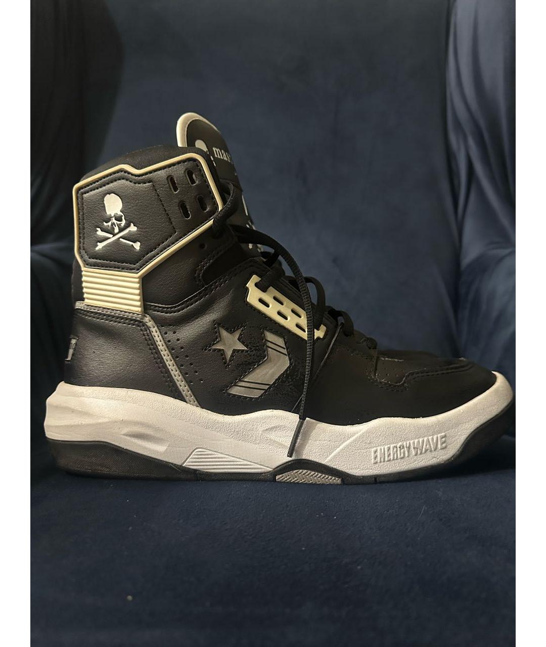 MASTERMIND JAPAN Черные кожаные высокие кроссовки / кеды, фото 8