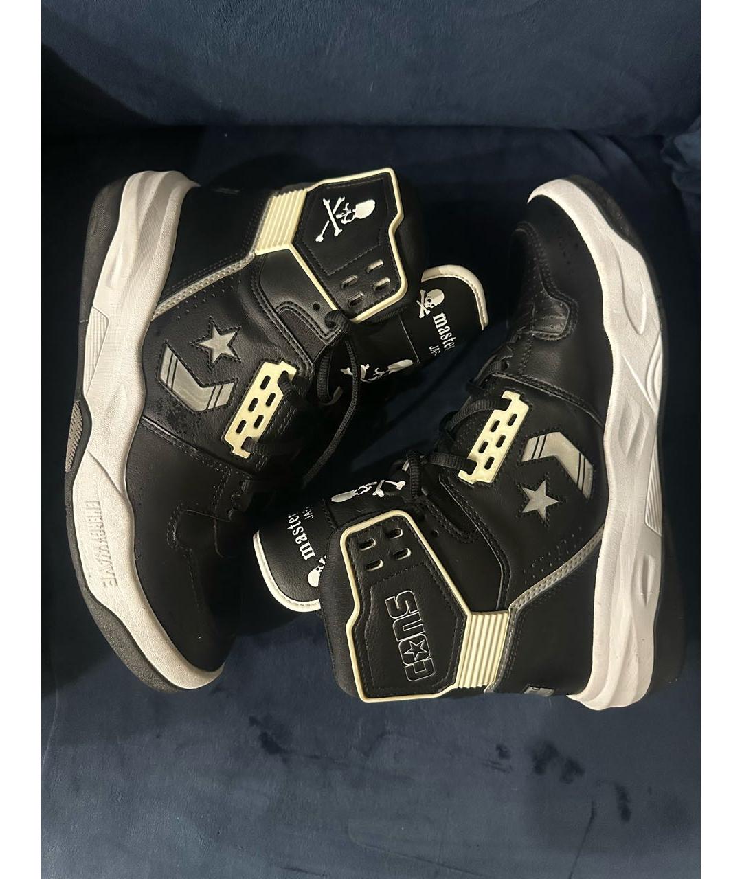 MASTERMIND JAPAN Черные кожаные высокие кроссовки / кеды, фото 7