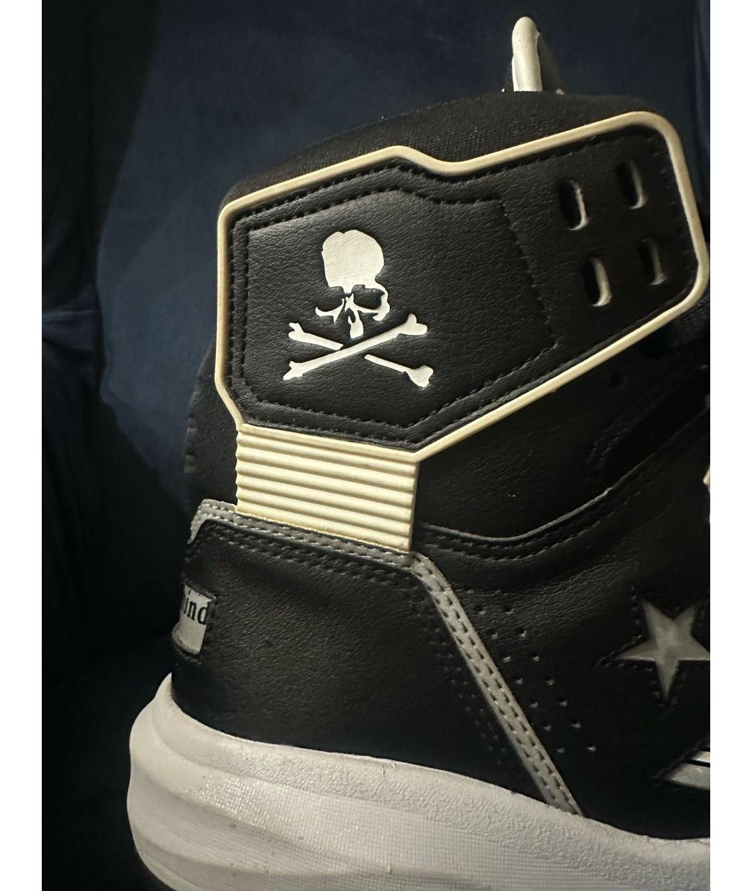 MASTERMIND JAPAN Черные кожаные высокие кроссовки / кеды, фото 2