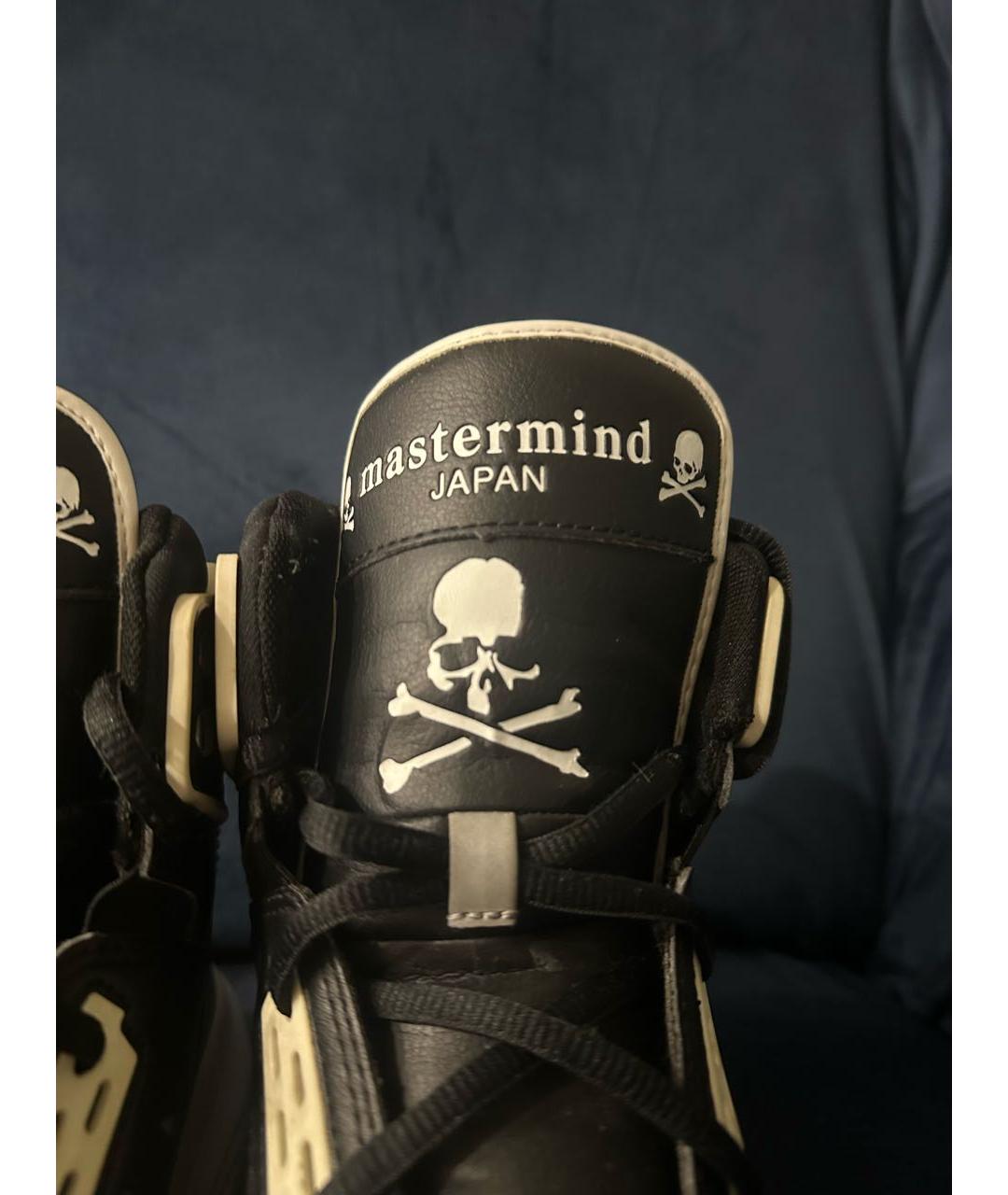 MASTERMIND JAPAN Черные кожаные высокие кроссовки / кеды, фото 4