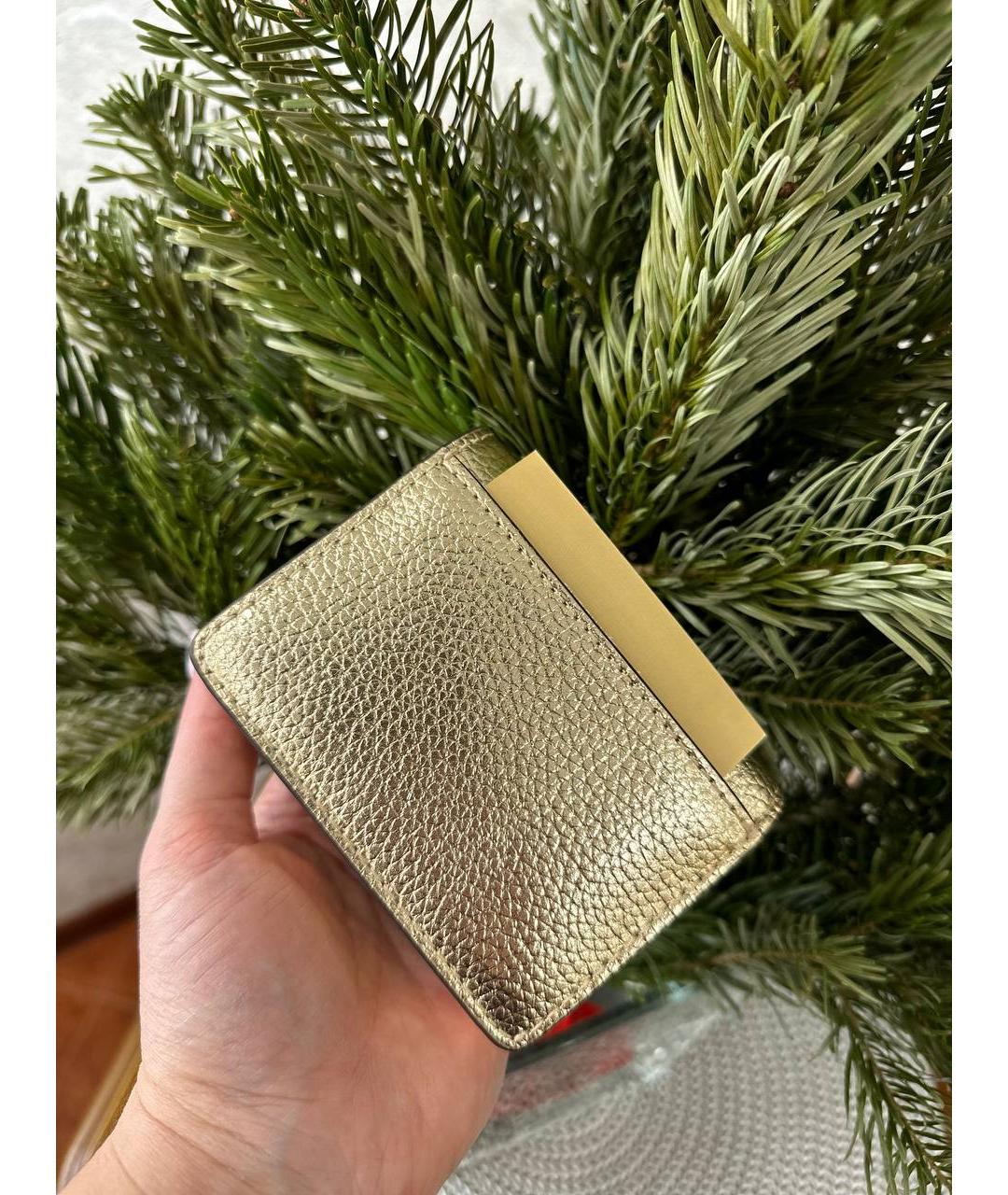 MICHAEL KORS Золотой кожаный кошелек, фото 5